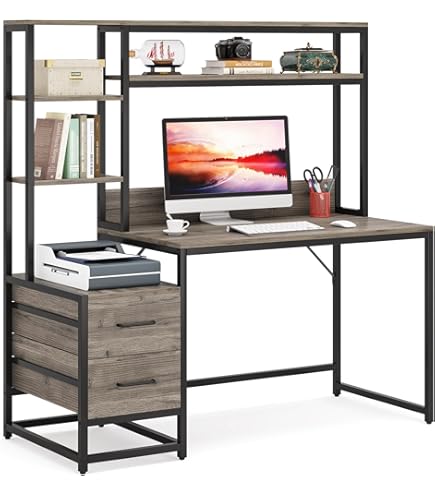 Tribesignsシェルフデスク 幅120cm Amazon | Tribesigns シェルフデスク パソコンデスク 収納ラック 幅